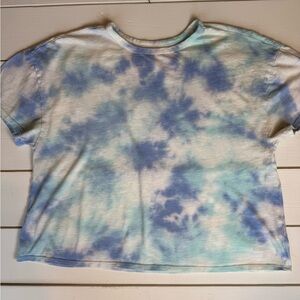 ANA Tie-Dye Blue and Green Cropped T-Shirt